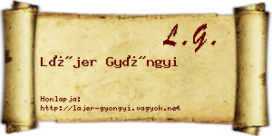 Lájer Gyöngyi névjegykártya